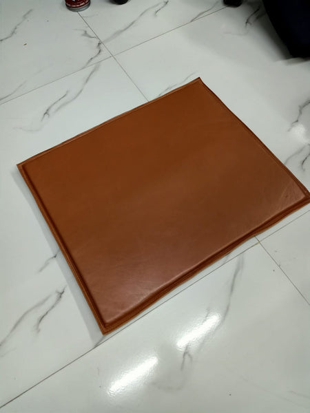 Lambskin Leather TAN SQUARE CHAIR PAD | Dining Seat Pad for Home and Office | Housewarming Gifts - Noora International