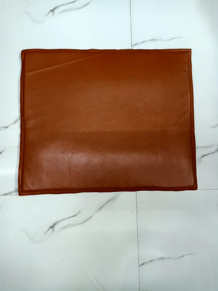 Lambskin Leather TAN SQUARE CHAIR PAD | Dining Seat Pad for Home and Office | Housewarming Gifts - Noora International