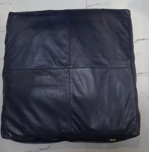 Noora Lambskin Leather Seat Cushion Cover | Navy Blue Dining Cushion Cover | Table Seat Cushion Cover | Rectangular Bech Floor Seat Cushion Cover | Housewarming Decor | Decorative Leather Cushion Cover | Seat Cushion Cover | SK14