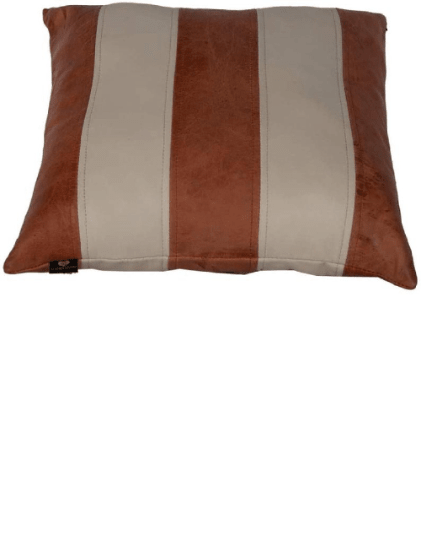 NOORA 100% Lambskin Leather Tan & Beige Pillow Cover, Decorative Throw Cover For Living Room, Bio Color Designer Cover YK89 - Noora International