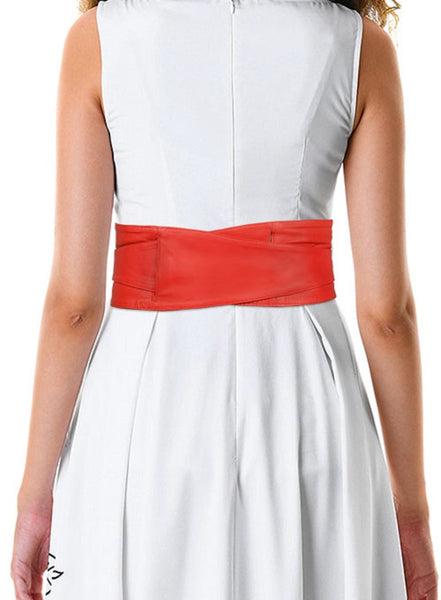 Noora 100% Lambskin OBI LEATHER BELT Red, Leather Wrap Belt, Tie Belt, Women Wrap Belt, Dress Belt, Red Leather Waist Belt For Halloween - Noora International