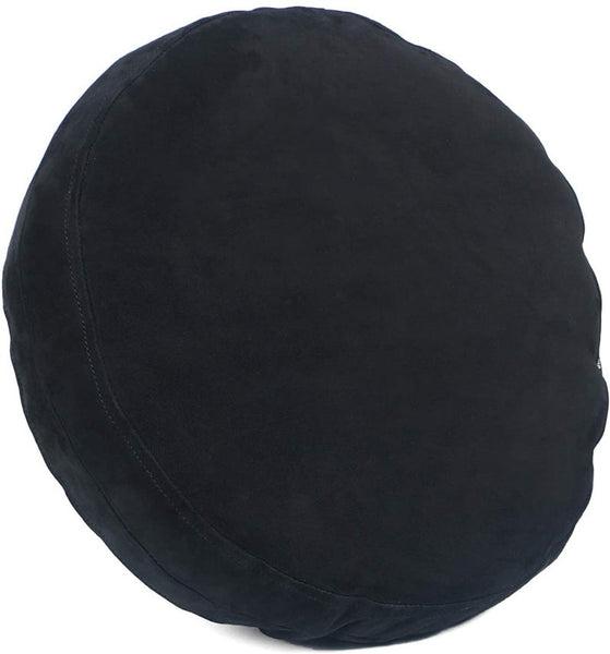 NOORA 100% Lambskin Round Leather Pillow Cover ,Sofa Cushion Case, Decorative Circular White Cushion Throw Covers for Living Room - Noora International