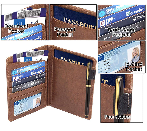 NOORA 100% personalized wallet for men, Custom Leather Wallet Money Clutch bi-fold BROWN Wallet ,Men's Gift Vintage Purse wallet - SK3 - Noora International
