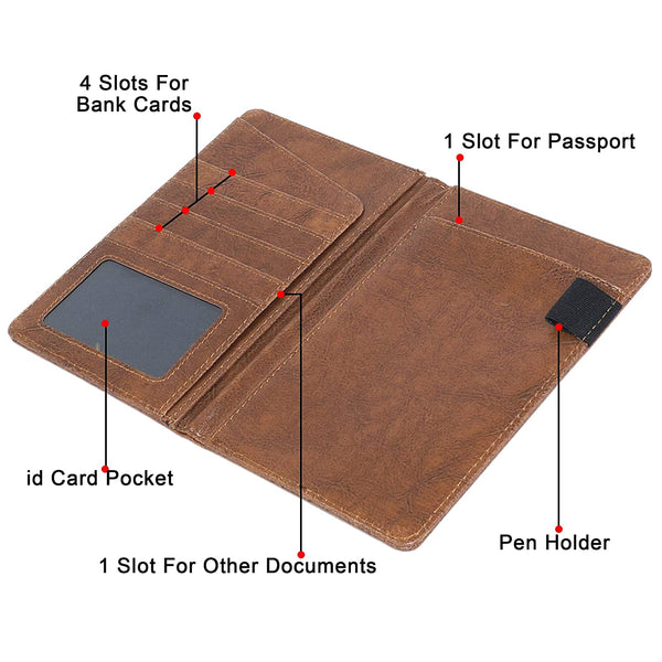 NOORA 100% personalized wallet for men, Custom Leather Wallet Money Clutch bi-fold BROWN Wallet ,Men's Gift Vintage Purse wallet - SK3 - Noora International