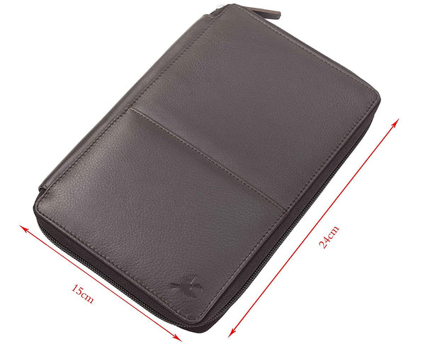 NOORA 100% personalized wallet for men's , BLACK Leather Passport Holder Travel Wallet , Cum Document Organizer Gift For Him - SK6 - Noora International