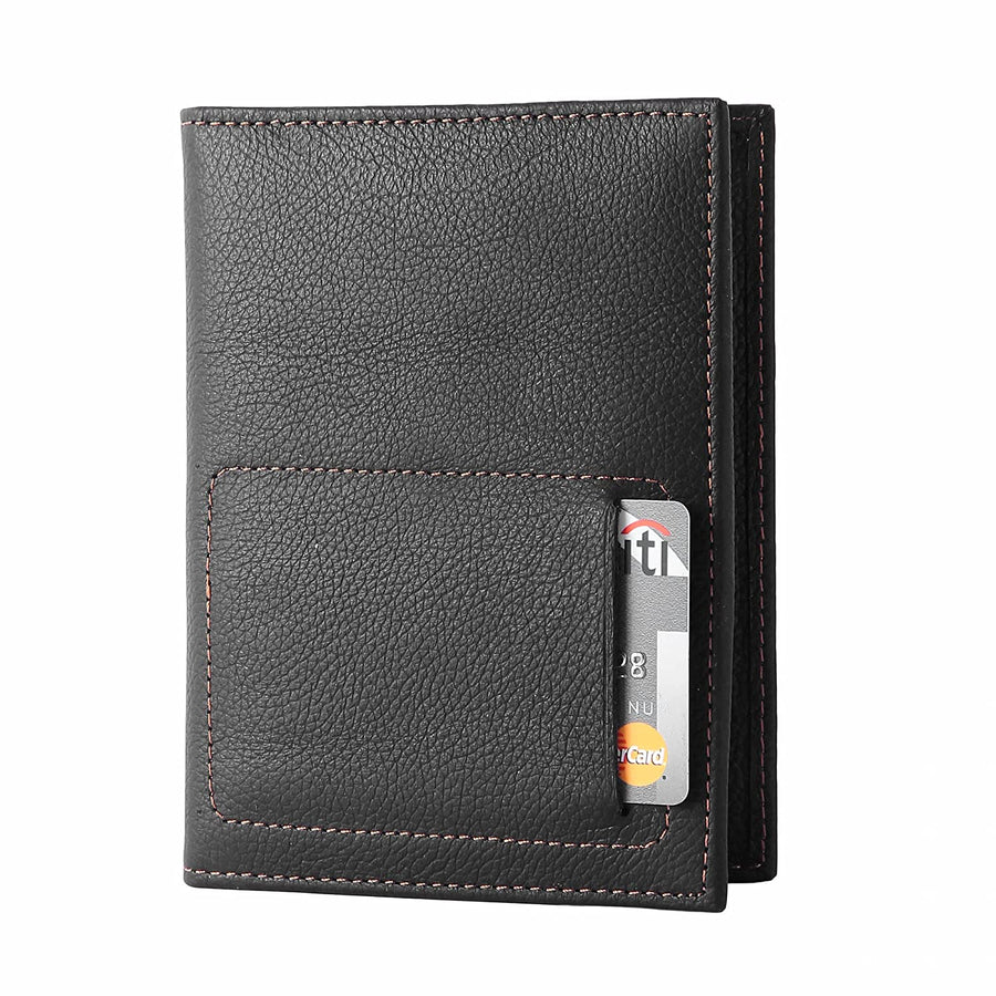 Personalized wallet for men's, Real Black Leather Passport and Card Holder Travel Wallet, Men's Gift