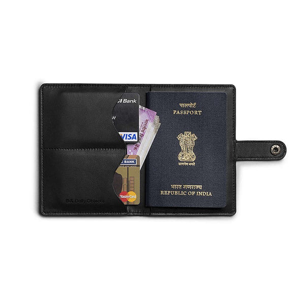 NOORA 100% personalized wallet for men's , Genuine BLACK Travel Passport Holder Credit Card Wallet Case - SK12 - Noora International