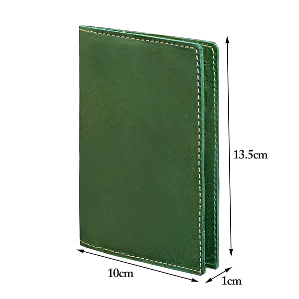 NOORA 100% personalized wallet for men's ,Green Leather Passport Wallet for Men and Women - SK5 - Noora International
