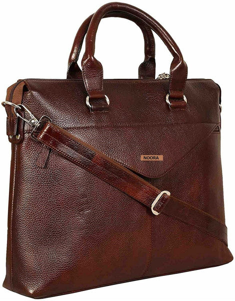 NOORA 16 inch Pure Genuine Leather Laptop Backpack Bag for Man and woman WA258 - Noora International