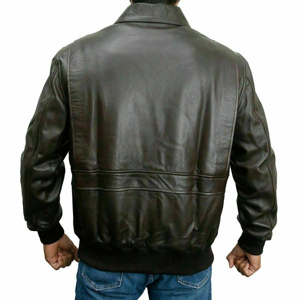 NOORA A2 US Pilots Flying Leather Jacket Bomber WW2 American Air force S - 3XL - Noora International