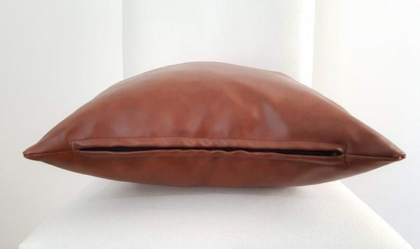 Noora Antique Brown Lambskin Leather pillow cover, Square Pillow, Housewarming, Home & Living Décor SU0148 - Noora International