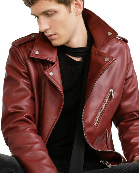Noora Arnold Schwarzenegger Terminator Genuine Leather Biker Bomber Style Jacket - Noora International