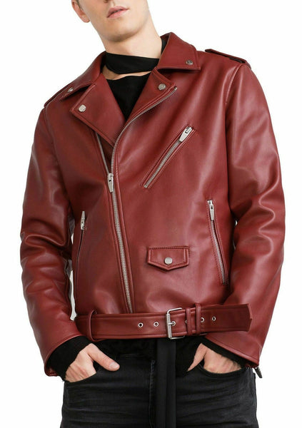 Noora Arnold Schwarzenegger Terminator Genuine Leather Biker Bomber Style Jacket - Noora International