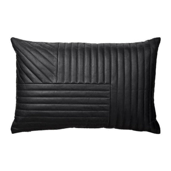 Noora Authentic Lambskin Leather Cushion Cover | Decorative Throw Pillow Case | Black Lumbar Cover for Couch | Housewarming Gifts YK05 - Noora International