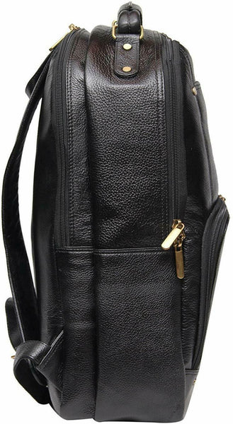 Noora Black 18 inch Pure Soft Leather Backpacks Bag for men and women WA248 - Noora International