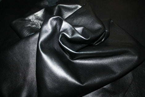 Black Bronze Hue shiny Smooth Italian Lambskin Lamb Sheep leather material for sewing skin hide