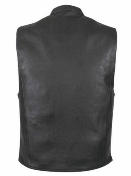 NOORA Black Classic Waist Coat For Men Lambskin Leather Sleeveless Biker Waist Coat With Pocket | SU080 - Noora International