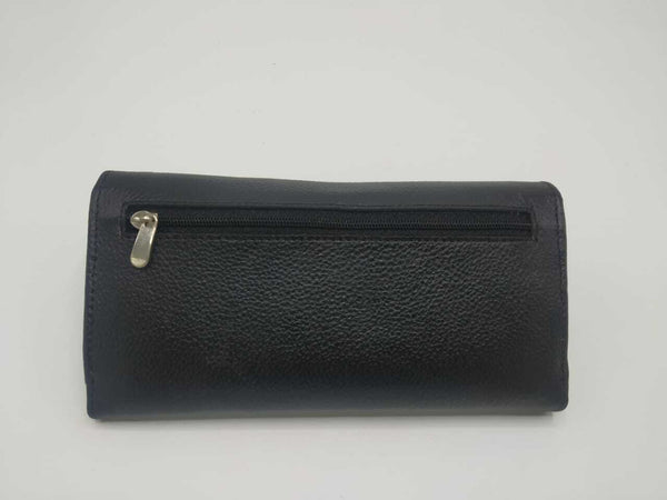 Noora Black Quilted Lambskin Leather Classic WOC Handmade Clutch Bag QD 550 - Noora International
