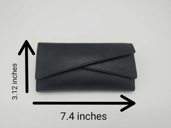 Noora Black Quilted Lambskin Leather Classic WOC Handmade Clutch Bag QD 550 - Noora International