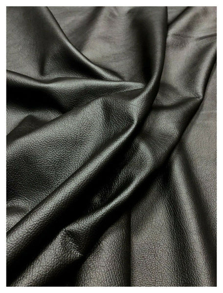NOORA BLACK Shiny Genuine Sheep Leather Hide Quality Glossy Vintage Effect Lambskin leather hide for Sewing, upholstery Black Ink WA93 - Noora International