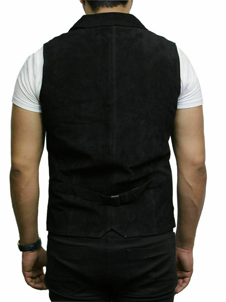 NOORA Brandslock Mens Leather Waistcoat Genuine Goat Suede Classic CowBoy WA167 - Noora International