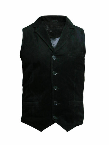 NOORA Brandslock Mens Leather Waistcoat Genuine Goat Suede Classic CowBoy WA167 - Noora International