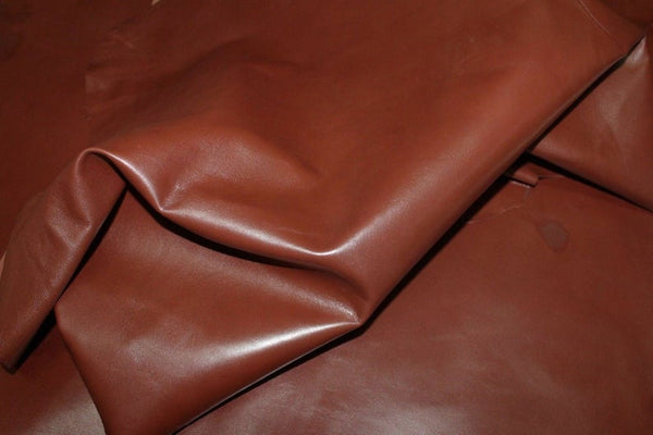 NOORA BROWN ANTIQUED Shiny vegetable tan Lambskin Lamb sheep leather skin skins hide hides 5 SqFt WA51 - Noora International
