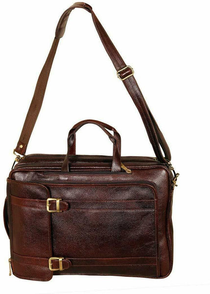 Noora Brown Leather 18 Inch 4 Use Leather Backpack Bag for Men and Women WA238 - Noora International