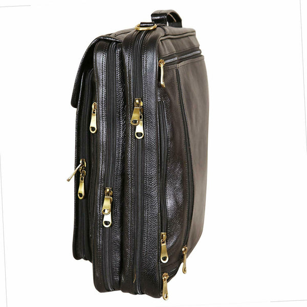 Noora Brown Leather 18 Inch 4 Use Leather Backpack Bag for Men and Women WA242 - Noora International