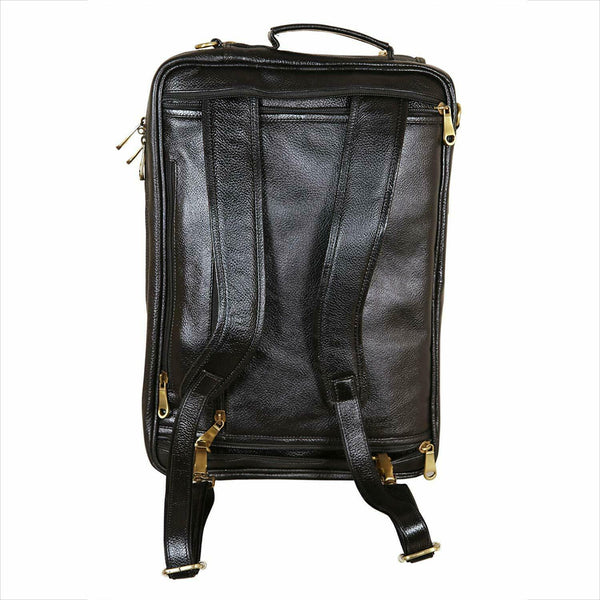 Noora Brown Leather 18 Inch 4 Use Leather Backpack Bag for Men and Women WA242 - Noora International