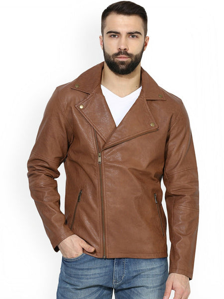 Noora Brown Leather Jacket Men's Leather Stylish Smart Fit Leather Jacket NI-69 - Noora International