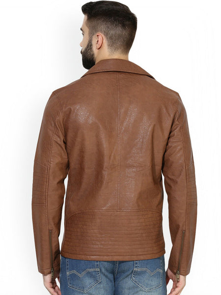 Noora Brown Leather Jacket Men's Leather Stylish Smart Fit Leather Jacket NI-69 - Noora International