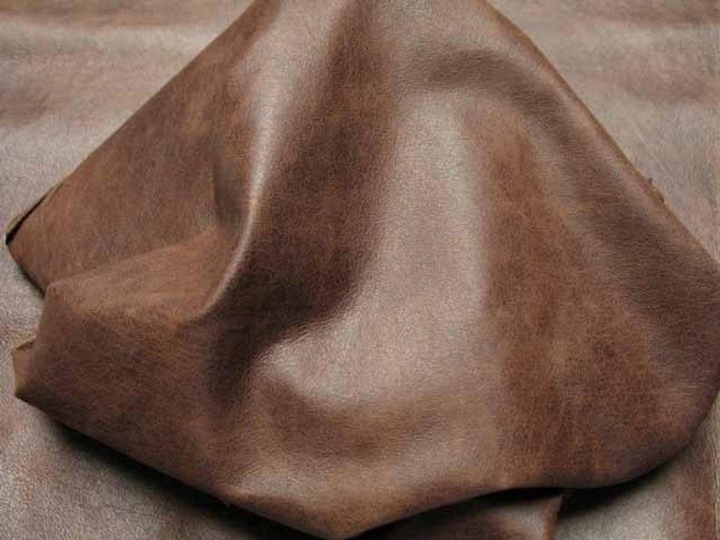 Brown Leather Lambskin Hides Distressed upholstery Finish Nappa Leather 5 SqFt Skin