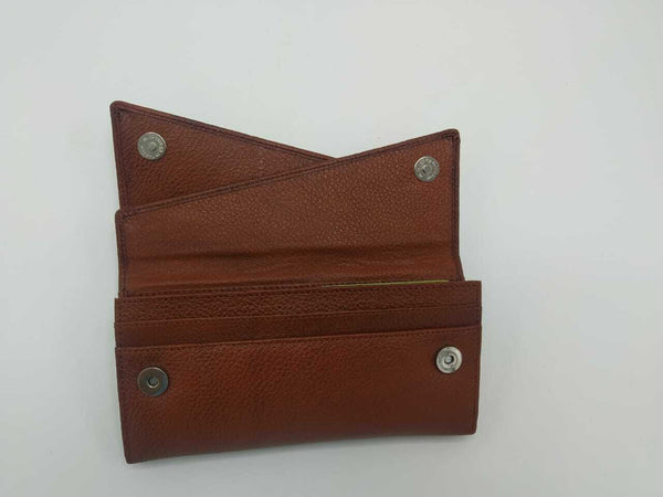 Noora Brown Quilted Lambskin Leather Classic WOC Handmade Clutch Bag QD 546 - Noora International