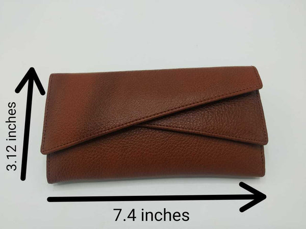 Noora Brown Quilted Lambskin Leather Classic WOC Handmade Clutch Bag QD 546 - Noora International