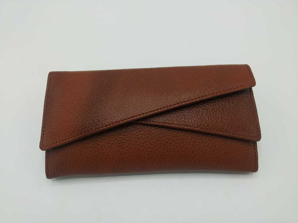 Noora Brown Quilted Lambskin Leather Classic WOC Handmade Clutch Bag QD 546 - Noora International