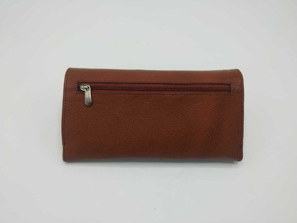 Noora Brown Quilted Lambskin Leather Classic WOC Handmade Clutch Bag QD 546 - Noora International
