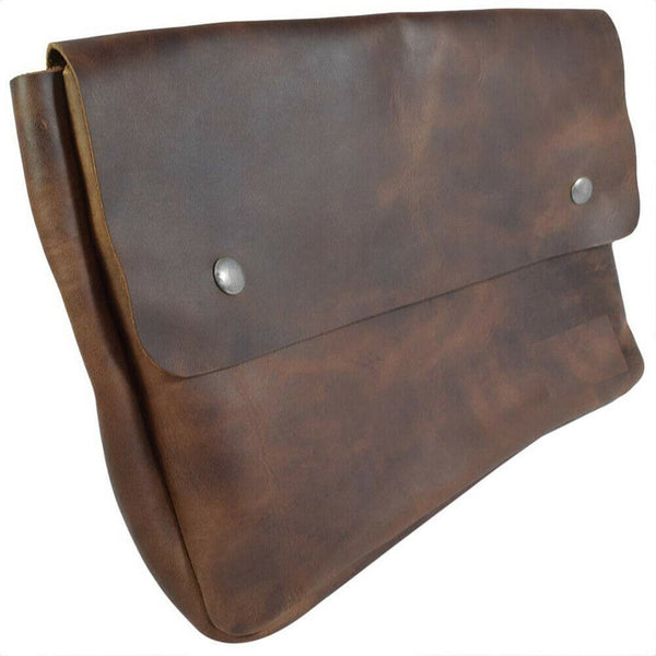 NOORA Choclate Brown Leather Document Holder,File Case, Document Portfolio,Office,13x9.5x5 Bag For Documents,Macbook leather Book case SJ405 - Noora International