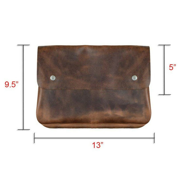 NOORA Choclate Brown Leather Document Holder,File Case, Document Portfolio,Office,13x9.5x5 Bag For Documents,Macbook leather Book case SJ405 - Noora International