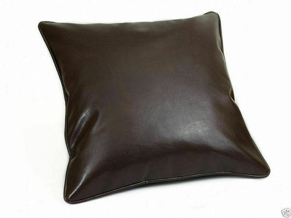 Noora Chocolate Brown Leather Square Cushion Cover Sofa Pillow Case Leather Throw Case, Housewarming Gifts SJ9 - Noora International