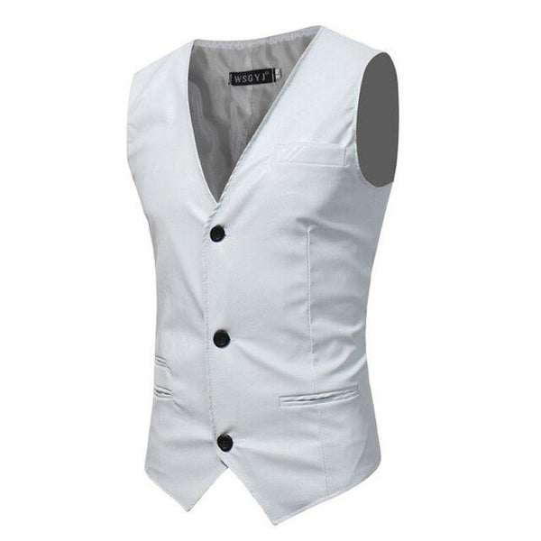 Noora Classic Vest For Men Formal Attire Business Sleeveless Waist Coat Blazer Suit Comfort Fit SJ152 - Noora International