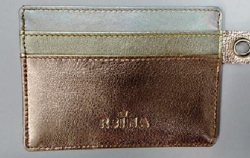 Noora Customize Handmade Metallic leather Card Holder Colour Combination Silver, Gold , Rose gold metallic UN562 - Noora International