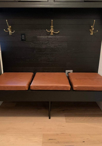 NOORA Customized Genuine Tan Leather Seat Cushion Cover, Dining Cushion, Table Seat YK0213 - Noora International