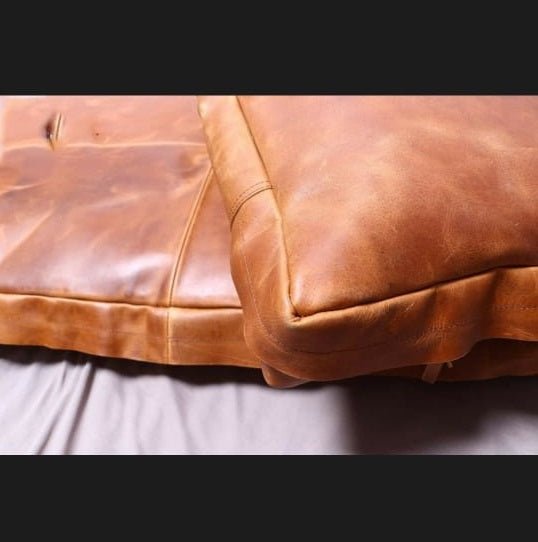 NOORA Customized Real Leather Seat Cushion Cover| Dining Cushion | Rectangular Floor Cushion Cover | ST0136 - Noora International