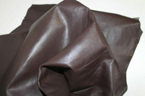 NOORA Deep Chocolate Brown Leather Lambskin Hides Distressed Mountain Brown Sheepskin Leather Hide upholstery Finish Leather 5 SqFt - Noora International
