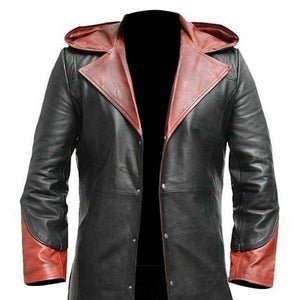 Noora Devil Long Trench Coat Sheep Skip Men Leather Jacket Vintage Trench Coat Christmas COSTUME SJ1 - Noora International