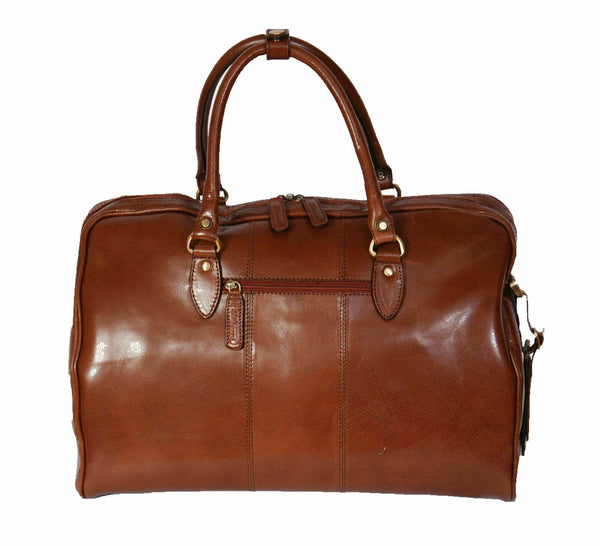 NOORA Genuine Leather Holdall Cabin Travel Gym Sports Duffle Bag Chestnut WA597 - Noora International