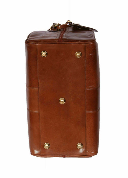 NOORA Genuine Leather Holdall Cabin Travel Gym Sports Duffle Bag Chestnut WA597 - Noora International