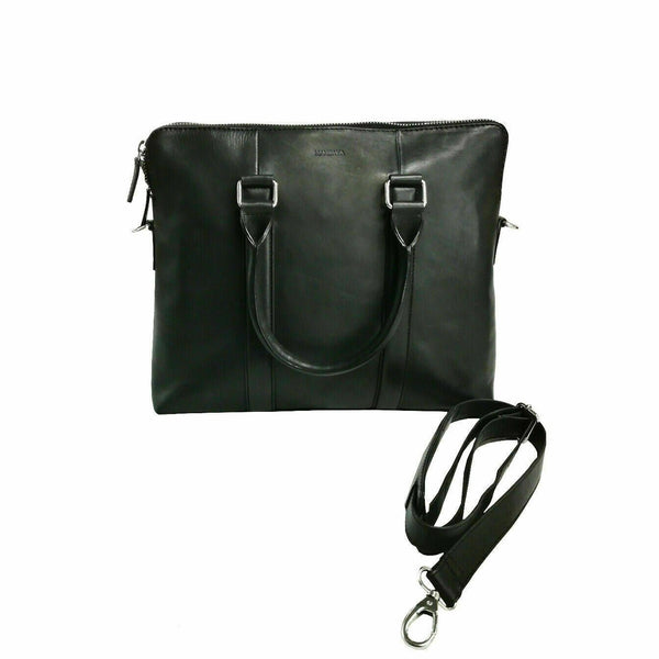 NOORA Genuine Leather Messenger Unisex Satchel Shoulder Office Bag Handbag QD257 - Noora International