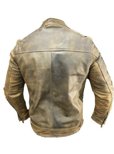 NOORA Hand MadeAntique Vintage Look Real Leather Biker/Motorcycle Jacket SB311 - Noora International